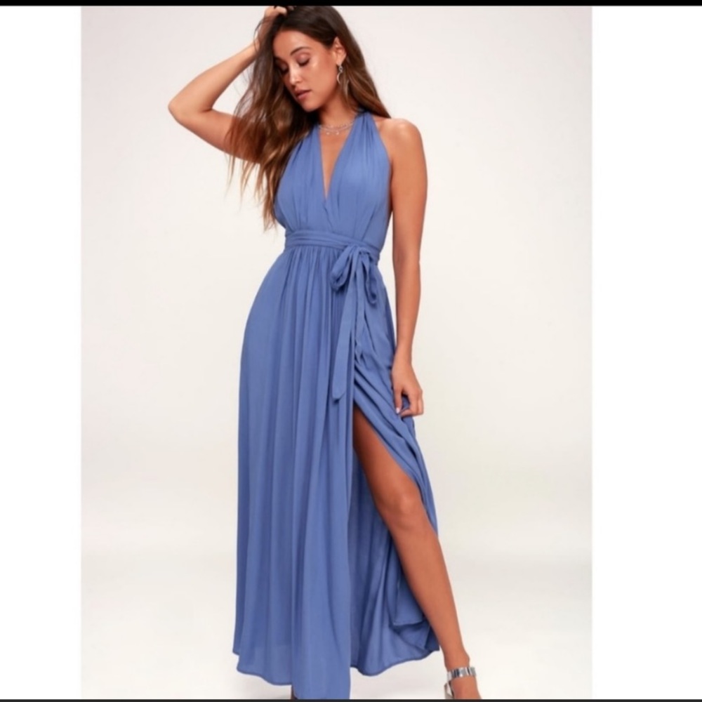 NWT Lulu’s Halter Maxi Dress